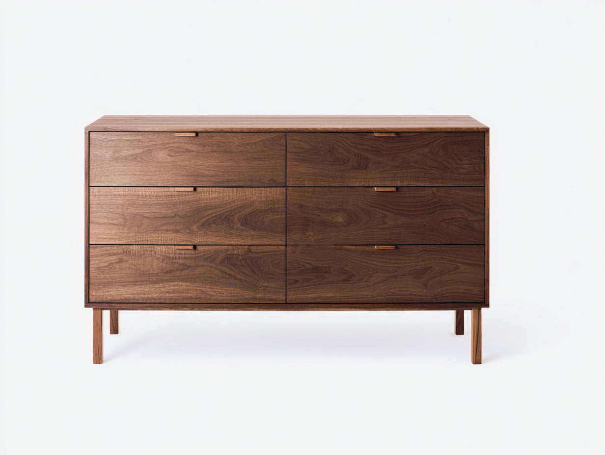 Commode-Bois de noyer-181x45x79 cm-Noyer-Moderne contemporain
