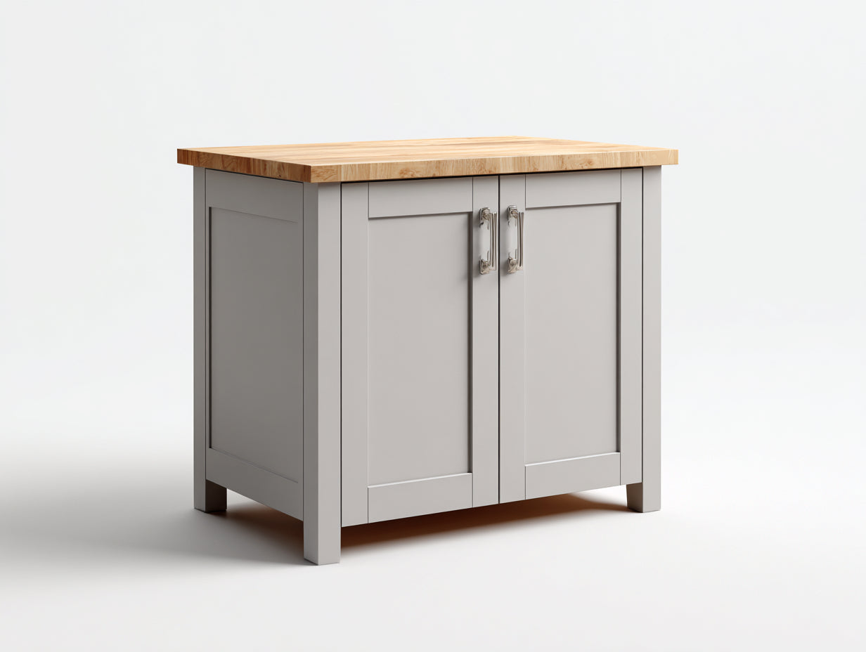 Buffet - Bois MDF-Bois - 80x60x85 cm - Gris-Bois clair - style moderne cuisine