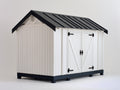 Abri de jardin-Bois-Métal-240x200x225 cm-Blanc-Noir-Style moderne