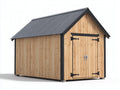 Abri de jardin-Bois-Metal-300x240x230 cm-Bois naturel-Noir-Style moderne