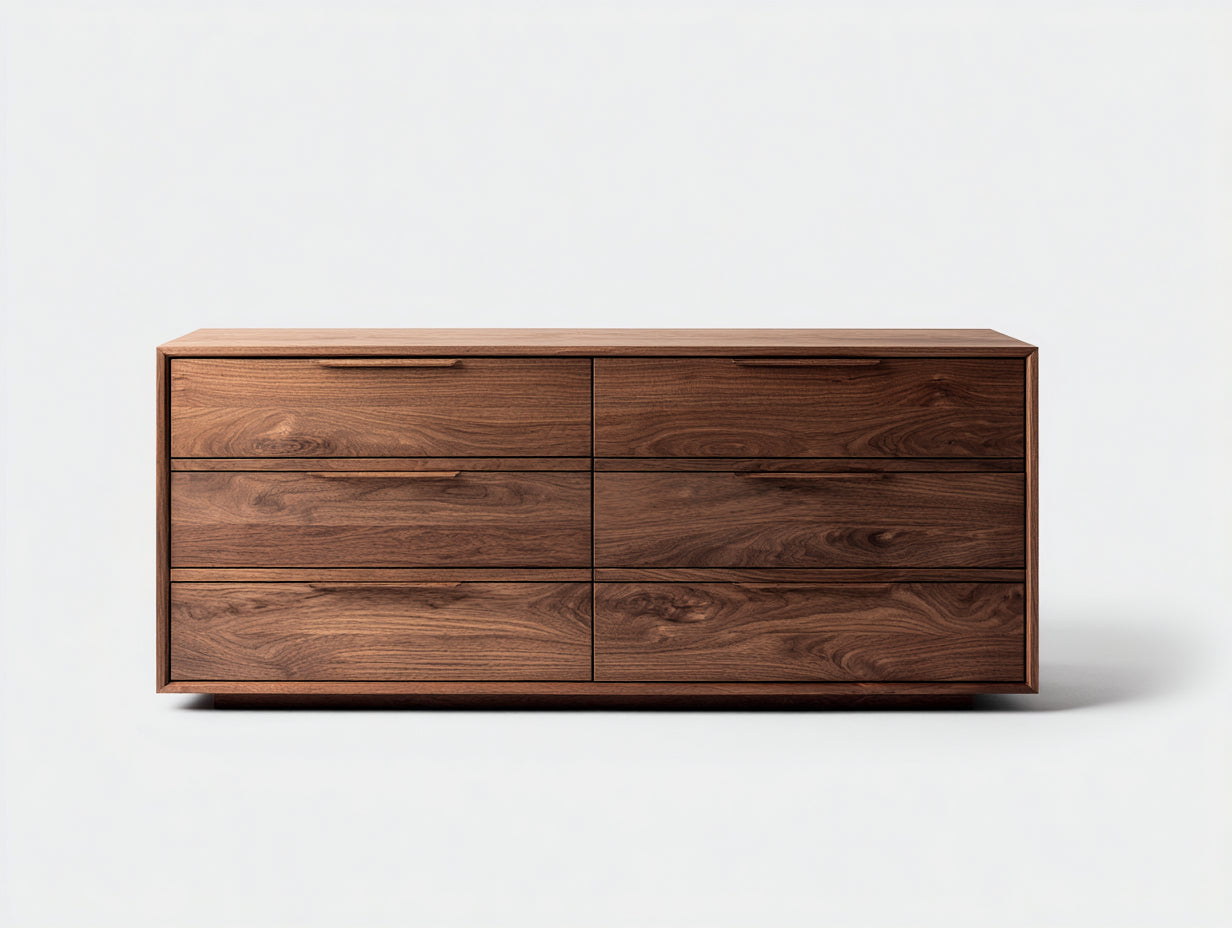 Commode-Bois de noyer-165x45x82 cm-Noyer-Moderne contemporain