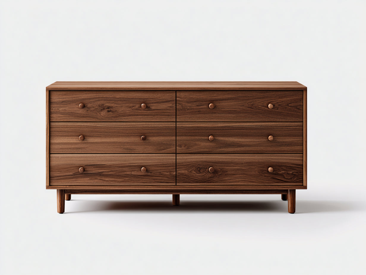 Commode-Bois de noyer-178x46x78 cm-Noyer-Moderne contemporain