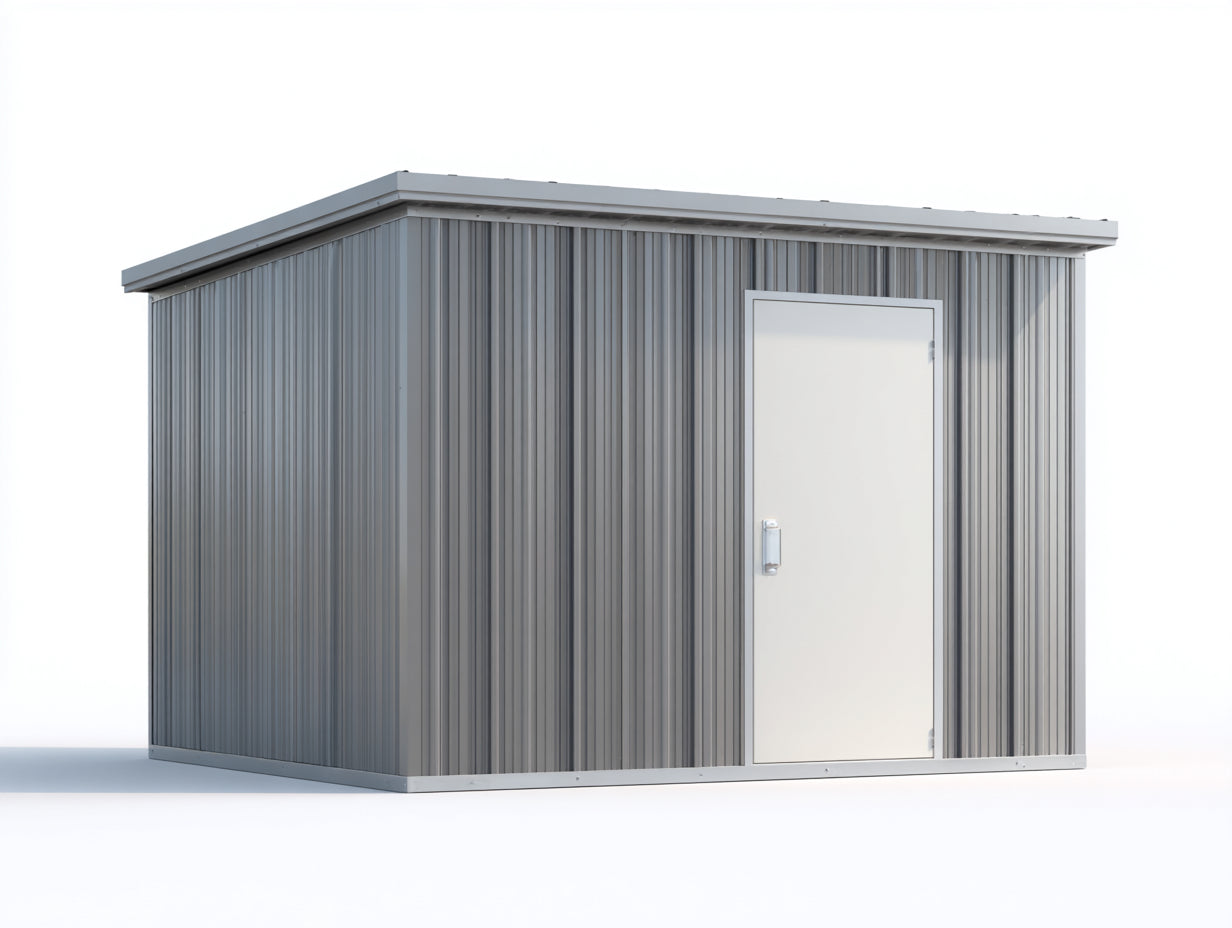Abri de jardin-Métal-280x200x215 cm-Gris-Style moderne
