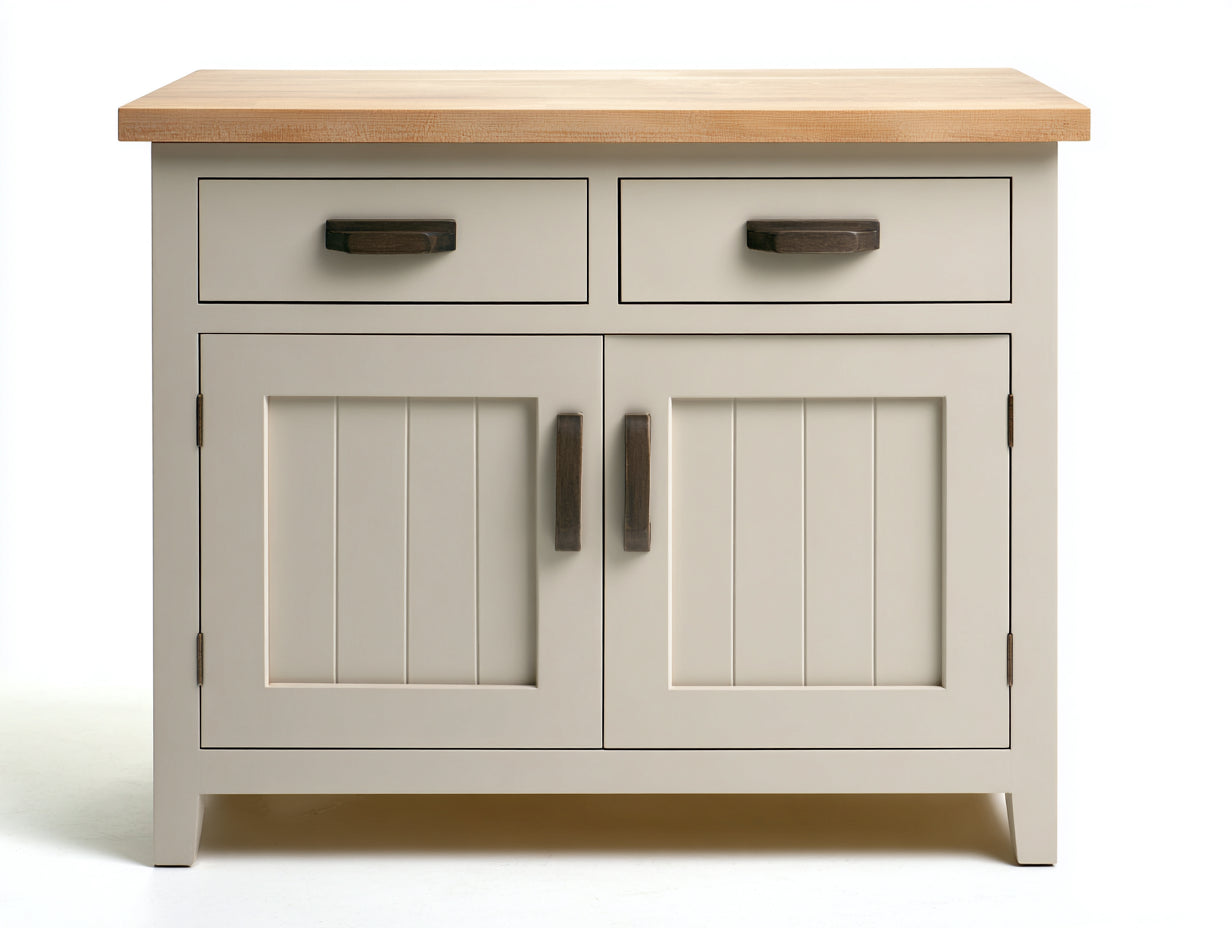 Buffet - Bois MDF-Bois massif - 102x66x87 cm - Bois clair-Crème - style moderne cuisine