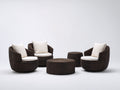 Canapé de jardin-Résine tressée-Tissu-95x88x78cm-Beige clair-Marron foncé-Design contemporain