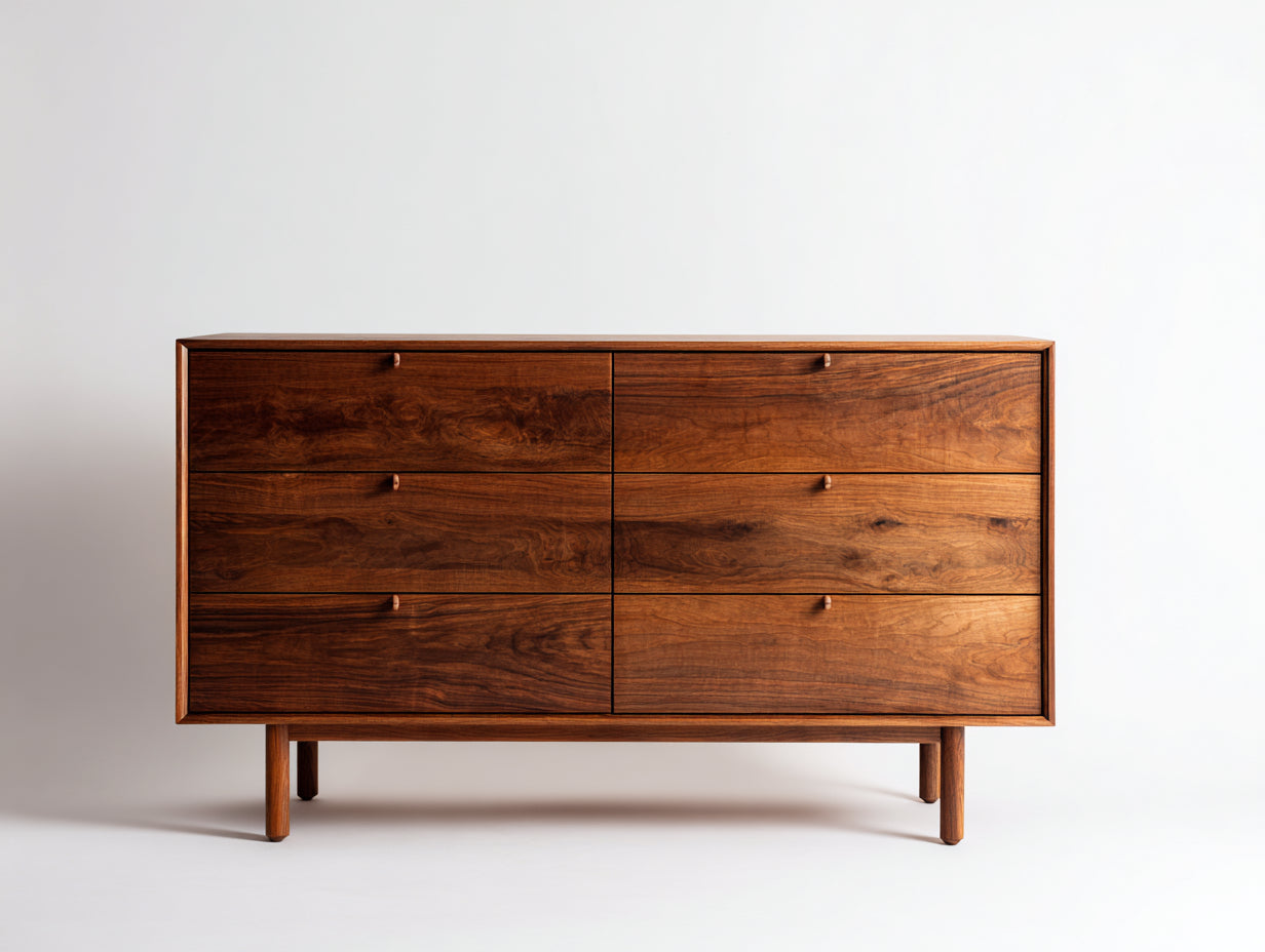 Commode-Bois de noyer-158x46x82 cm-Noyer-Moderne contemporain