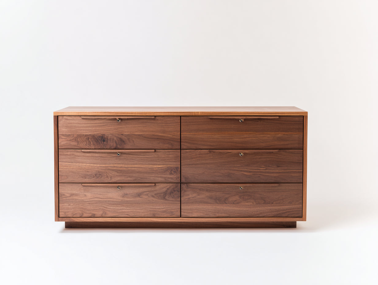 Commode-Bois de noyer-164x45x83 cm-Noyer-Moderne contemporain