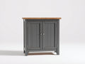 Buffet - Bois MDF-Bois massif - 90x52x85 cm - Gris-Bois naturel - style moderne minimaliste