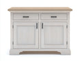Buffet - Bois MDF-Bois massif - 110x62x88 cm - Bois clair-Blanc vieilli - style moderne classique