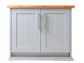 Buffet - Bois MDF-Bois massif - 98x62x88 cm - Gris-Bois naturel - style moderne minimaliste