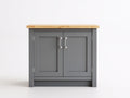 Buffet - Bois MDF-Bois massif - 90x60x85 cm - Gris-Bois naturel - style moderne cuisine