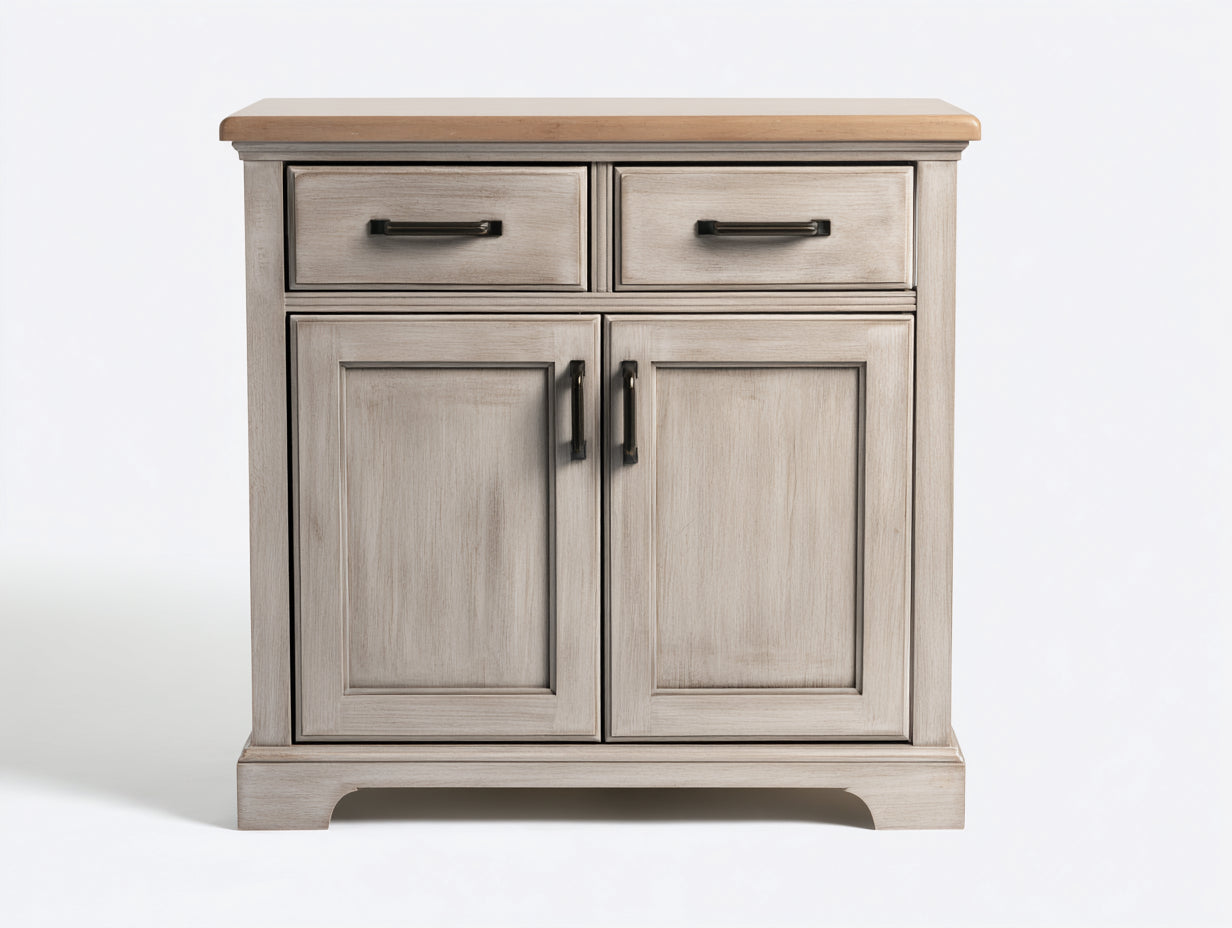 Buffet - Bois MDF-Bois massif - 108x62x90 cm - Bois clair - style classique moderne